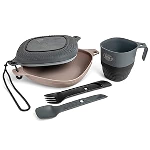 UCO 6-Piece Camping Mess Kit with Bowl, Plate, Camp Cup, and Switch Spork Utensil Set
