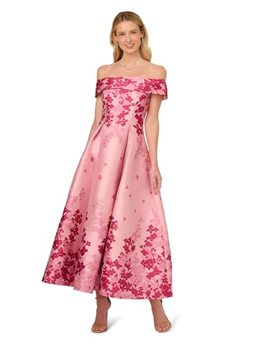 Amazon.com: Adrianna Papell, Off-Shoulder Dress, Pink Multi, 0