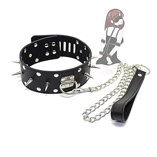 Collier vêtements BDSM cuir ajustable anti-irritation avec rivets punk
