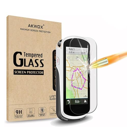 AKWOX (Pack of 4) Tempered Glass Screen Protector for Garmin Edge 1030, 0.3mm 9H Hard Scratch-resistant Protector for Garmin Edge 1030