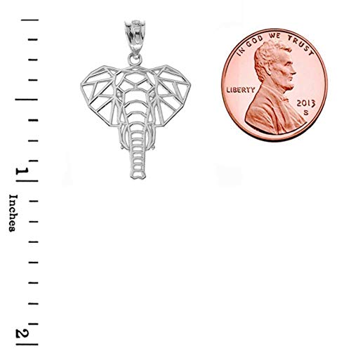 Animal Kingdom Elegant Sterling Silver Origami Elephant Charm Pendant2