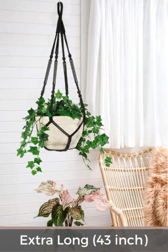 Shineloha 43 Inches Macrame Plant Hanger Large For Up To 12 Inch Pot (Extra Long & Big) + Swag Hook thumb #3