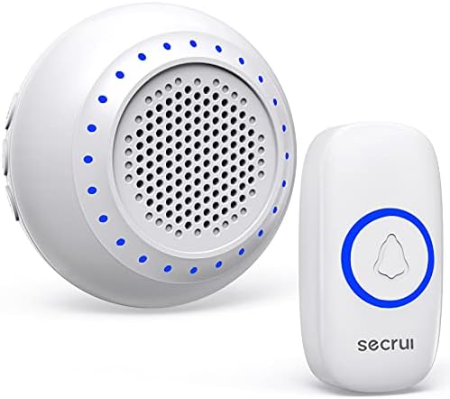 SECRUI Wireless Doorbell, Door Bell Ringer Wireless 1000 Feet with 5 Volume Levels, Waterproof and dustproof, 32Chimes & LED Flash, for Home Classroom Office