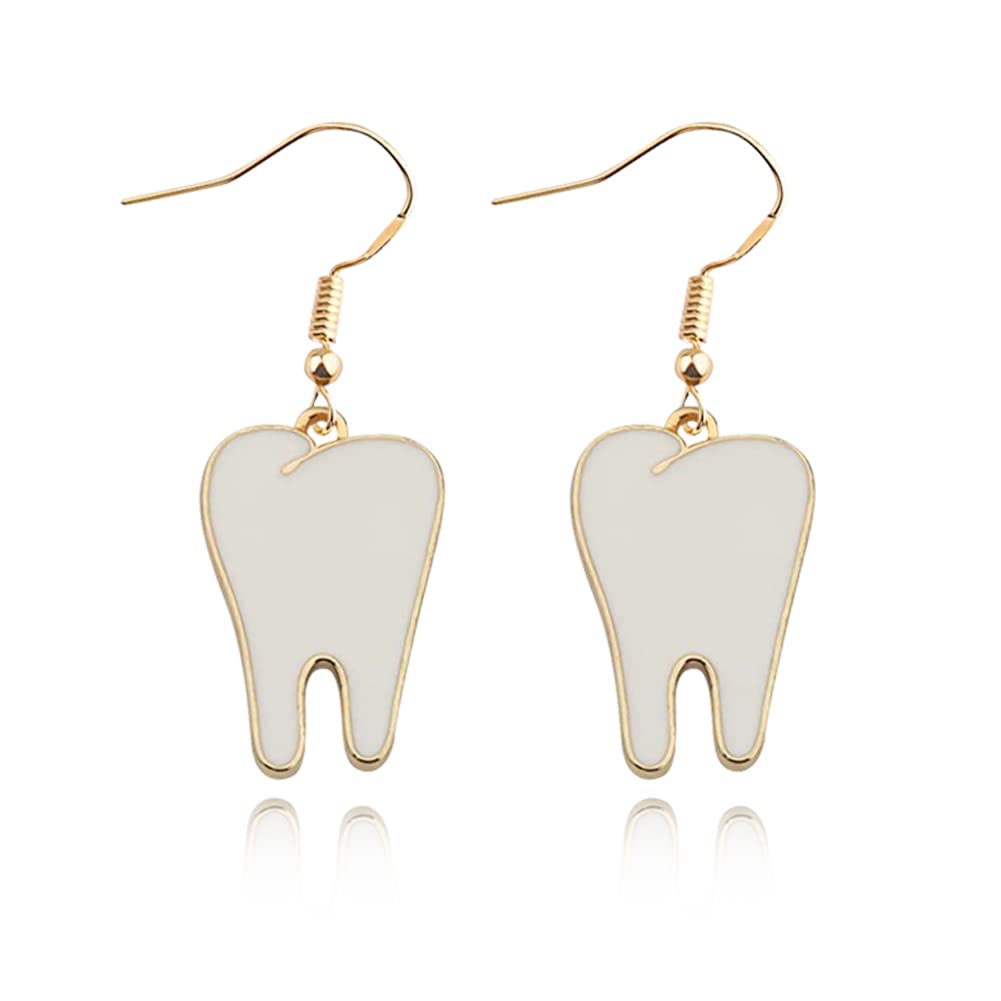ANXIN Women Dental Creative Cute Teeth Earrings Funny 3D Tooth Model Medical Hygienist Dentist Gift for Dental Student Dental Assistant