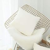Home Brilliant Plush Solid Faux Fur/Suede Large Euro Throw Pillow Cover Supersoft Square Cushion Cover Shell for Couch, 1 Pc, 26