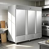 Doracome 81" Commercial Freezer 70 Cu.ft with 2 Solid Door Reach-In Freezers Stainless Steel ETL Approved Upright Freeze Storage