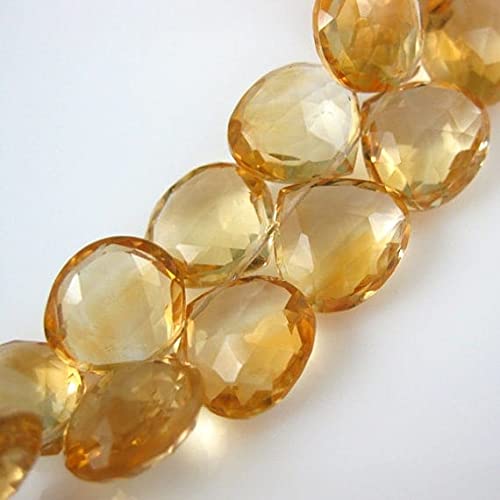 Citrine pierre semi-précieuse perle coeur briolette facettée 11mm pour bijou
