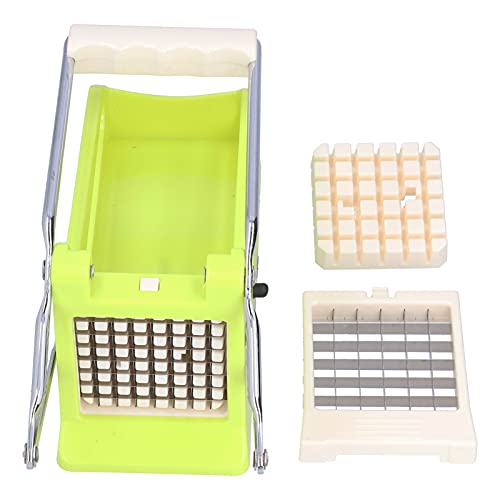 SIXRUN Cortador de Patatas Eficiente Picador de Patatas Fritas para Ensalada de Verduras, Material de Calidad Alimentaria, Diseño Antideslizante Seguro para Cocina Familiar, ABS + Acero Inoxidable