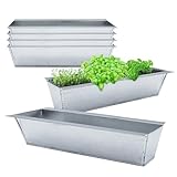 Pflanzkasten Einsatz für Europalette - 6 Stück/Zink in Silber - Blumenkasten Balkonkasten Pflanzenkasten