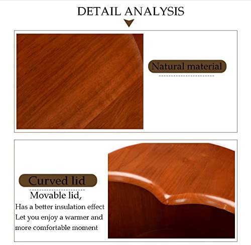 Tina de baño de pies de madera de roble con tapa miniatura 3