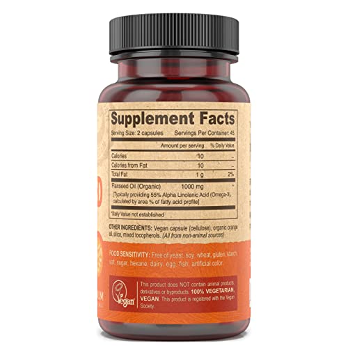 Deva DEV-00020 Organic Vegan Vitamins Flax Seed Oil thumb #1