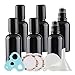 Produktbild TIANZD 6 Stück 30 ml Schwarz Leere Roller Glas Flaschen, 30ml Roll-on Glasflaschen mit Edelstahl-Roller Ball Schraubverschluss, für Ätherische Öle Essential Oil 1x Trichter, 2X Etikette, 1x Öffner