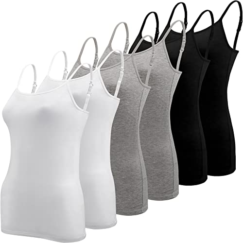 Image of BQTQ 6 Pcs Women's Camisole Tops Undershirts Adjustable Spaghetti Strap Tank Top