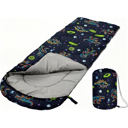 Butterfly Sleeping Bag para niñas, bolsa de dormir para niños para camping - ligera, impermeable, cálida, bolsas de camping portátiles con compresión para exteriores e interiores 3 temporadas (Butterfly) miniatura 2
