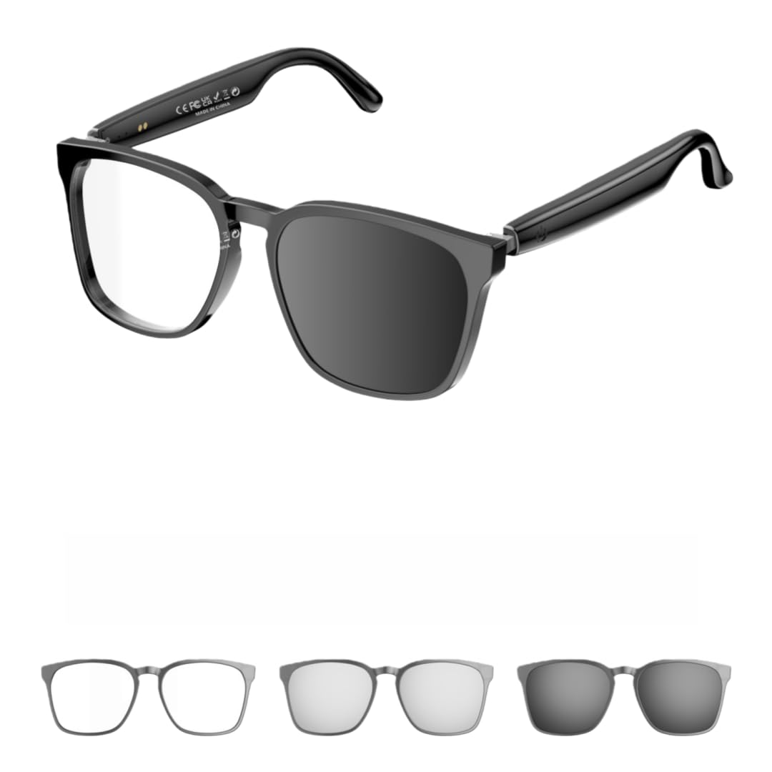AI Smart Glasses with Chat GPT Bluetooth Translation for 164 Languages Photochromic Lens Music Playback Hands-Free Calls UV