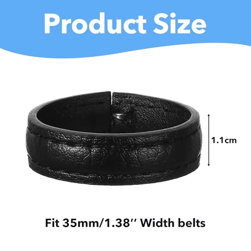 6 Pcs Leather Belt Loop Keepers, Belt Loop Stays Keeper Straps Accessories for 1.38" /35mm Wide Belts/Straps(Black)3
