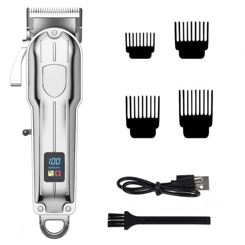 Maquina Cortar Pelo Maquinilla de Afeitar Hombre con Pantalla LCD Recortadora de Barba Hombre con Carga USB Type-c Trimmer y Máquina Cortar Pelo para Hombre Cortadora de Pelo con 4 Peines Guía Maquina Cortar Pelo Maquinilla de Afeitar Hombre con Pantalla LCD Recortadora de Barba Hombre con Carga USB Type-c Trimmer y Máquina Cortar Pelo para Hombre Cortadora de Pelo con 4 Peines Guía