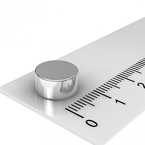 100 x Neodym Scheiben Magnet, 10 x 5 mm, vernickelt, Grade N52, universal Magnet, axial magnetisiert