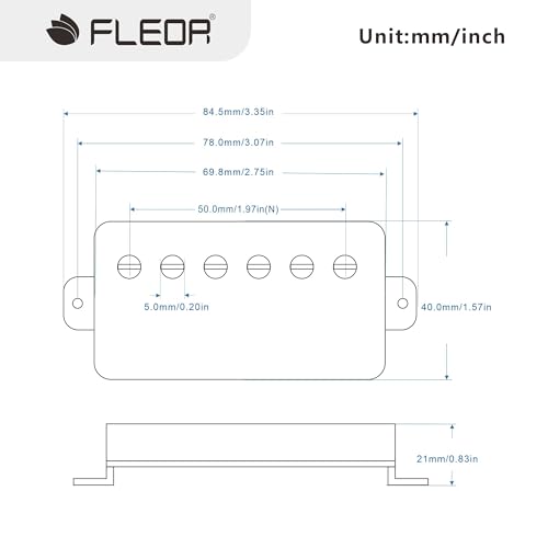 Image of FLEOR Alnico 5 Guitar Humbucker Pickup 4-Wires 7-8K Neck Pickup Chrome Fit LP Guitar Part