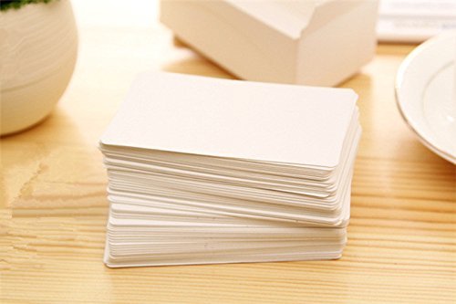 Fecedy 100Pcs Blank Kraft Paper Card Word Card Message Card Diy Gift Card (White) #TOP1