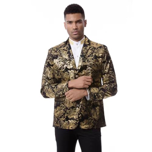 Costume Jacquard Hommes - Ensemble Veste Pantalon Boutonnage Simple Cosplay Décontracté - 3