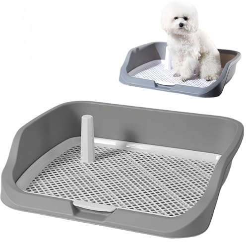 TOOWOO 犬 トイレトレー ワイド はみ出し防止 大型犬対応 お手入れ便利 犬用小便器 中型犬 排泄 イエロー (大型ハイフェンス A)