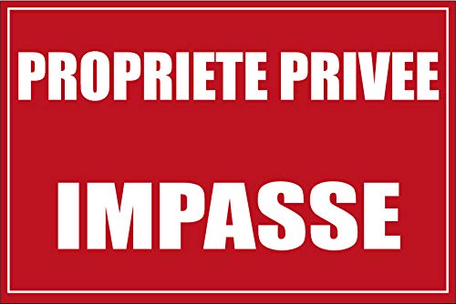 Panneau propriété privée impasse en PVC de 5mm d'épaisseur 600X400mm