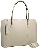 Maleta Executiva Feminina Pasta Notebook Tablet Bolsa Social Casual Laptop Ombro Transversal 14 15 15.6 15,6 16 17 Polegadas (Creme-prada, Padrão)