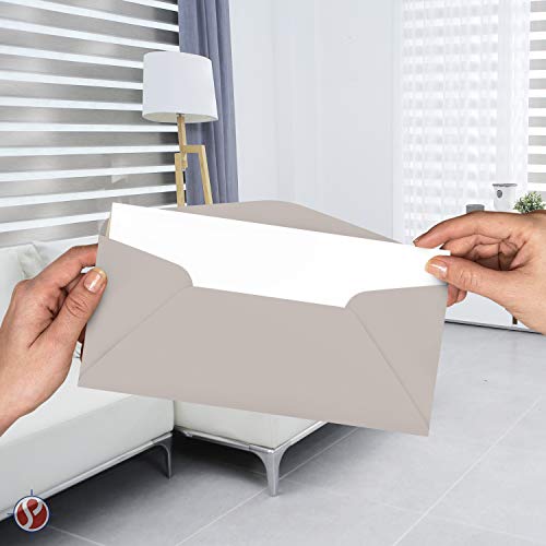 Premium-Pastel-10-Business-Envelopes--Great-for-Holiday-Office-Invoices-Letters-Mailings-4-18-x-9-12-Inches-50-per-Pack-Gray
