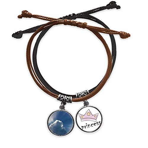 Pulsera de cuerda de mano con motivo de nubes blancas y sol
