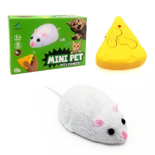 Image of Remote Control Mouse Toy, Electric Small Mice, RC Rat Animal Toy Cat Indoor, for Practical Joke Trick, Kid's Children's Funny Birthday Gift (White)