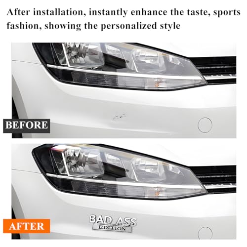 Image of Wevdn Car Bad Ass Edition Emblem, 3D Raised Funny Bad Ass Edition Metal Sticker Fender Badge Decal, Self-Adhesive Bad Ass Tailgate Hood Auto Body Decor, Exterior Car Accessories (Silver&Black)
