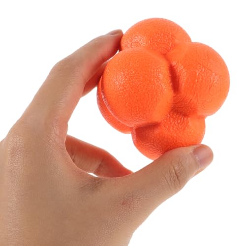 MAGICLULU Balle de Réaction Hexagonale Entraînement Réflexes et Agilité pour Gardien de But Baseball et Boxe 7 CM Orange Matériau TPR Résistant pour Exercices de Vitesse – Image 4