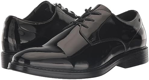 Nunn Bush Men's Centro Flex Plain Toe Oxford Formal Lace Up Tuxedo Shoe, Black Patent, 10 | Image 6