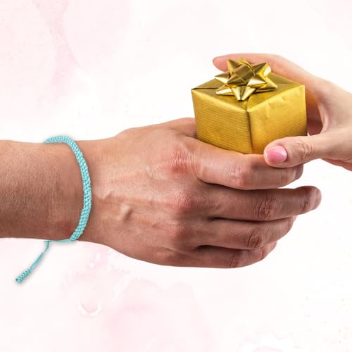Pulsera trenzada de cuerda ajustable estilo tartán miniatura 5