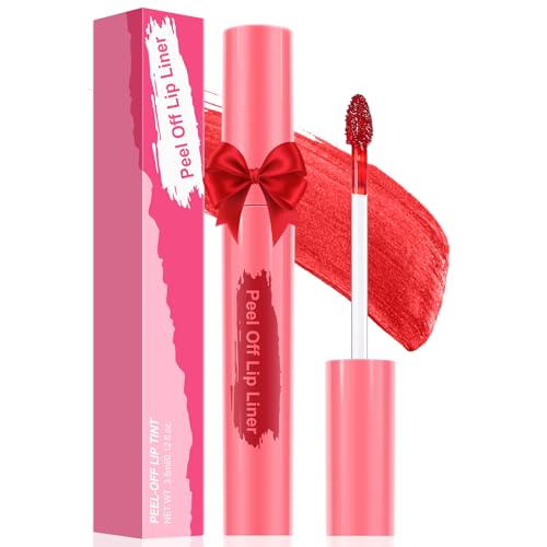 Ursoulney Lip Stain Peel Off - Long Wear Tattoo Lip Liner, Waterproof & Transfer-proof Peel Off Lip Stain with Matte Finish, Lip Tint For All Skin Types (Red, 1 Count(Pack of 1))