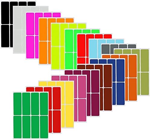 Royal Green Rectangular Coding Stickers- 18 Color Write on Labels, 1" x 3" Stickers for Mailing, Organizing, Home, Office, & School Projects, 144-Pack