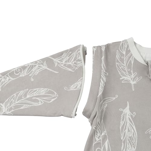 Image of Nest Designs Organic Cotton Removable Long Sleeve Sleep Bag | 1.0 TOG | Ideal for Sensitive Skin