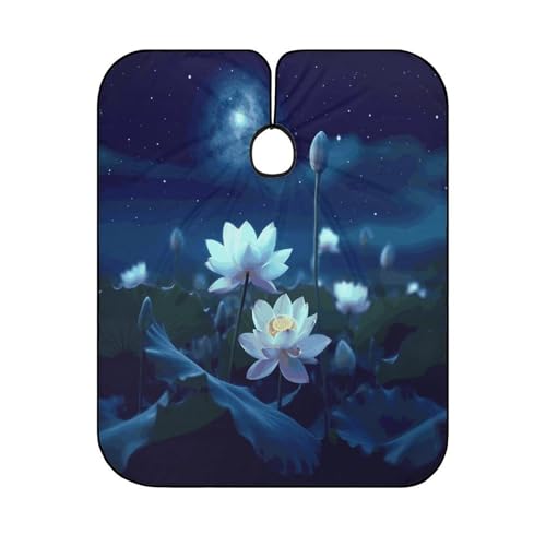 Capa para corte de cabello Night Lotus Flowers ajustable miniatura 6