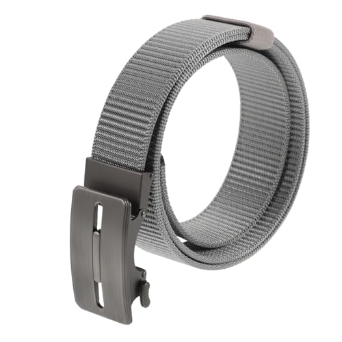 KESYOO Automatic Nylon Ratchet Belt Adjustable No Design for Wear Grey Men's Belt with Versatile Style and Comfort