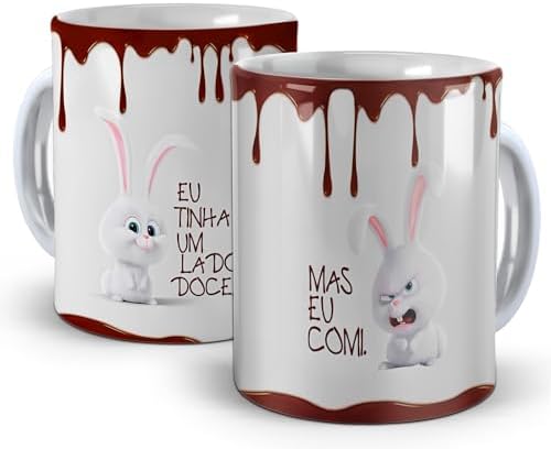 Caneca Branca Pascoa - Eu tinha um lado doce, mas eu comi