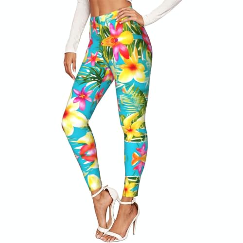 Leggings de verano cómodos mallas hawaianas suaves que no oprimen la cintura