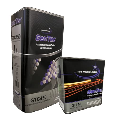 GenTec GT4505L Premium High Gloss 2K Automotive Professional Overall Clear Urethane CLEARCOAT Universal Clear 2:1 Fast KIT European Style W/Medium Activator Kit