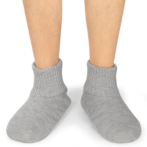 Image of BenSorts Winter Thick Fuzzy Slipper Socks for Men Christmas Cozy Grip Socks Slipper Non Slip Gifts Christmas 2 Pairs Multicolor Plaid Size 10 11 12 13