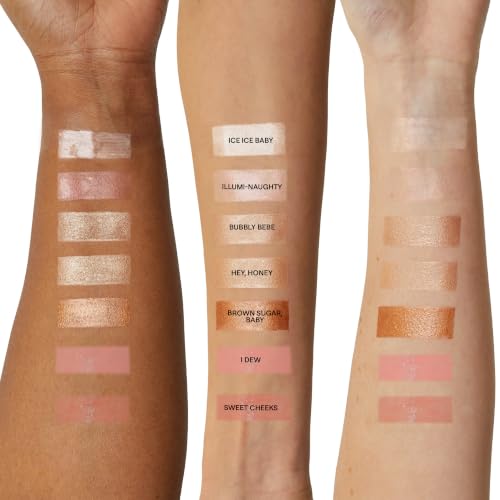 Image of Nudestix Nudies Glow Highlighter Stick - Multi-Use Cream Highlighter for Cheeks, Eyes & Body with Built-In Brush | Dewy, Radiant Finish | Clean, Vegan & Travel-Friendly Makeup