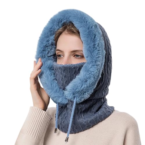 Cagoule chaude homme femme avec bonnet coupe-vent épais et capuche écharpe
