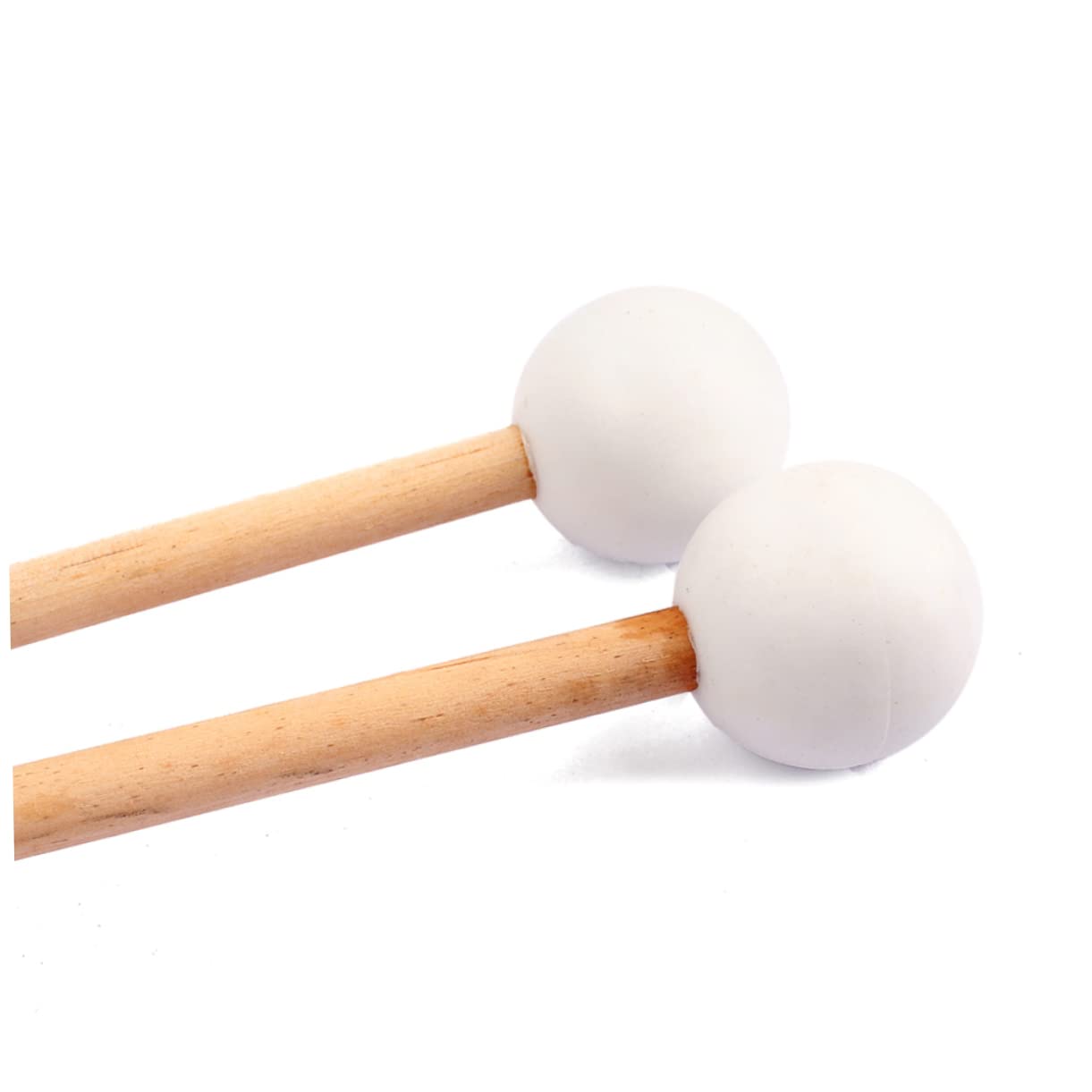 HANABASS 1 Pair Percussion Drumsticks with Wood Handle Durable Glockenspiel Mallet Sticks for Educational Musical for All Percussion Instruments White