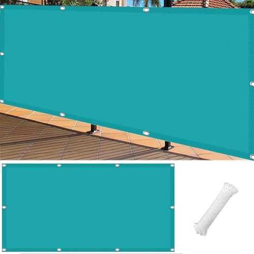 Balcon Privacidad 145 x 800 cm Resistente Al Viento Revestimiento para Balcón con Cuerda Libre para Balcón Exterior de Jardín Terraza, Azul Cielo