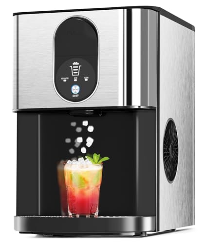 Image of Countertop Nugget Ice Maker, 44lbs /24H Nugget Ice Machine Countertop | Chewable Ice Maker Machine with Ice Dispenser, 2.4L Water Reservoir, Self-Cleaning, Ideal for Kitchen /Bar /Office, D-Silver