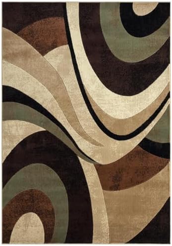 Home Dynamix Tribeca Slade Contemporary Abstract Area Rug, Brown/...